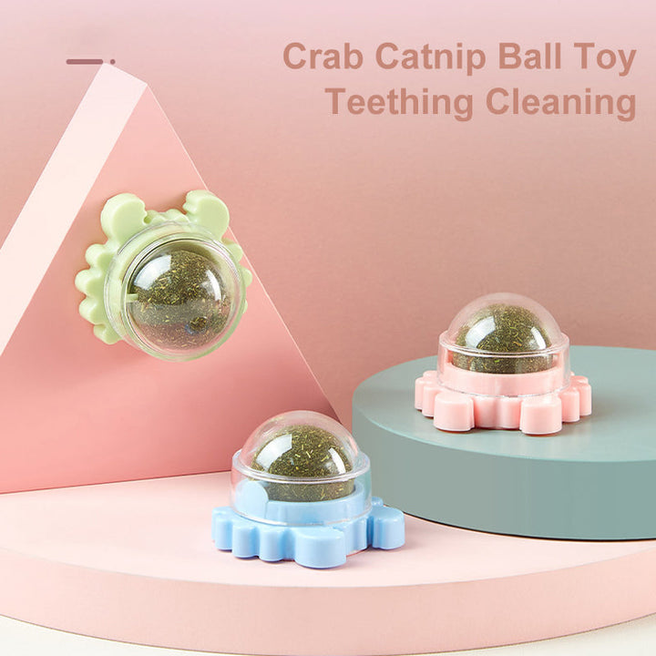 Collection of green, blue, pink interactive catnip ball toys for various feline preferences
