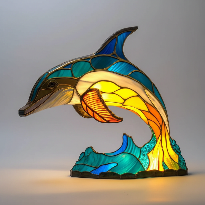 One-of-a-kind mosaic animal head lamp, a stunning handcrafted addition to your home decor.