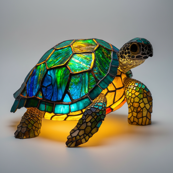 Artisan mosaic animal lamp, a beautiful handcrafted table lamp for home decor.