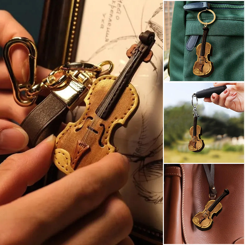 Unisex crafted leather cello keychain, a perfect musical accessory & gift idea