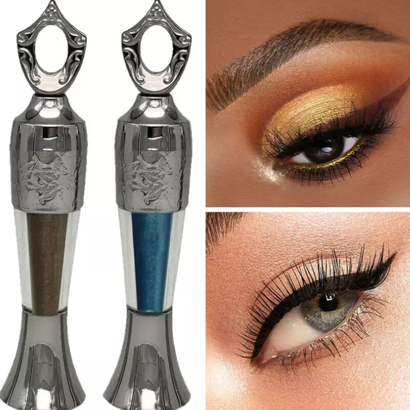 Natural powder eyeliner displayed with botanicals, highlighting its organic & pure ingredients.