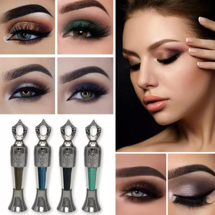 Beauty shot of eyes enhanced with handmade natural powder eyeliner, for a dramatic effect.