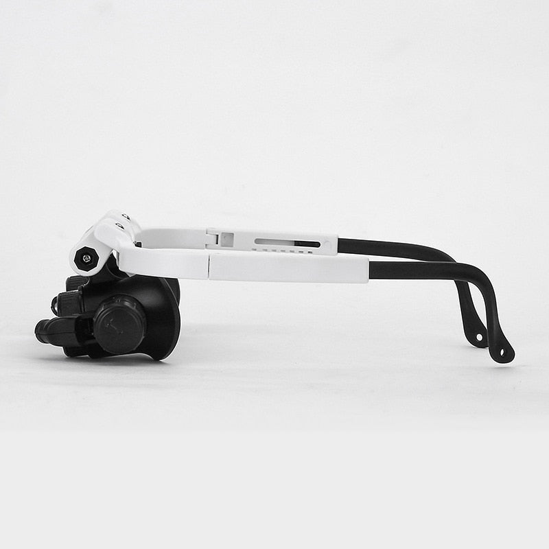 Precision hands-free magnifying glasses with LED light. Perfect optical aid for crafting, repair, and close-up detail work.