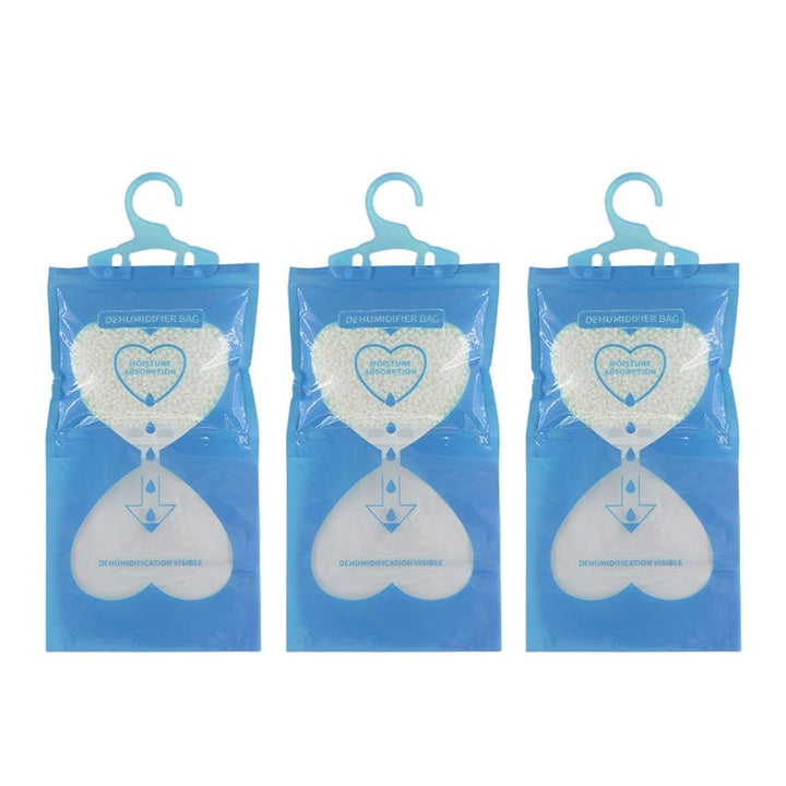 Neutral scent hanging dehumidifier, discreetly working to eliminate moisture and odors.