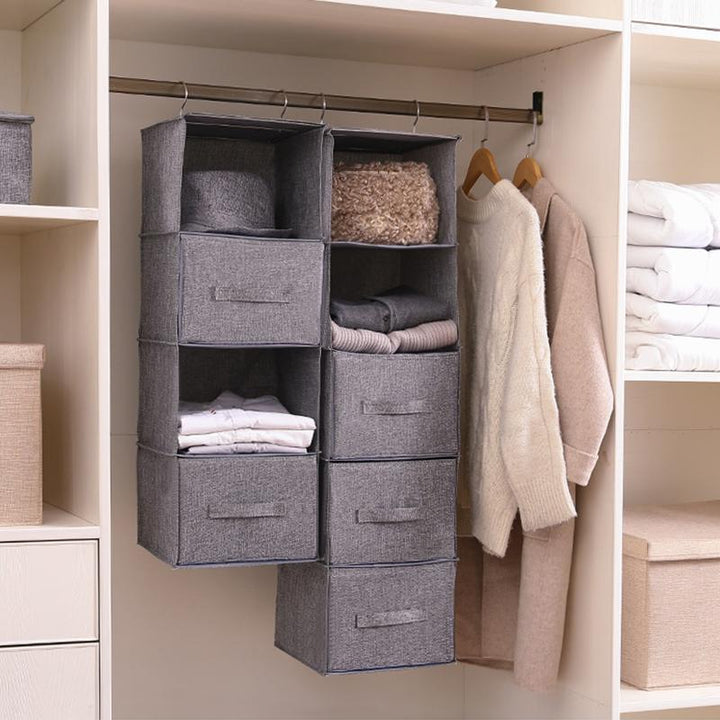 Compact hanging closet organizer storage bag, perfect for maximizing closet space and organization