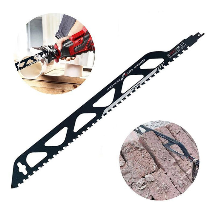 Durable reciprocating saw blade for versatile wood, brick, and concrete cutting applications
