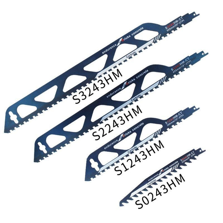 Heavy-duty hard alloy reciprocating saw blade, perfect for tough wood and concrete cutting