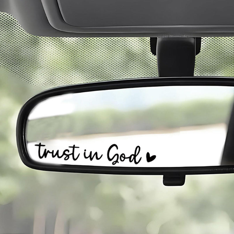 Personalized heart car mirror decal, initial letter car accessory sticker
