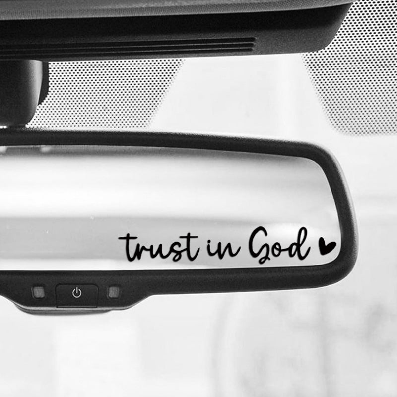 Heart & Letter Car Mirror Decal, elegant vinyl auto mirror sticker
