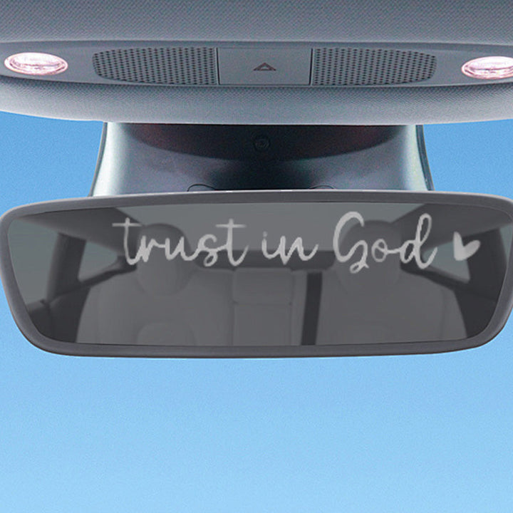 Heart & Letter Car Mirror Decal, durable vinyl sticker for vehicles