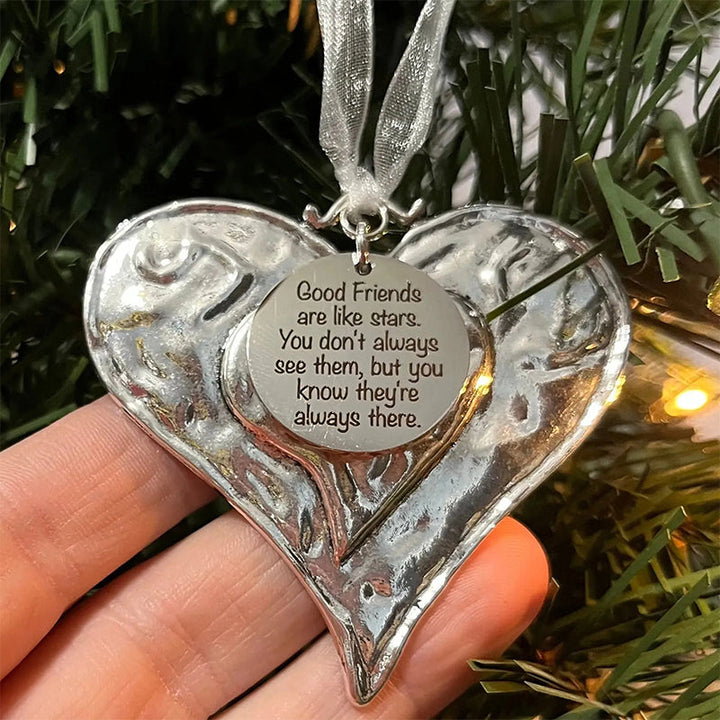 Hand holding a Heartfelt Message Christmas Ornament, showcasing its perfect size for holiday gifting.
