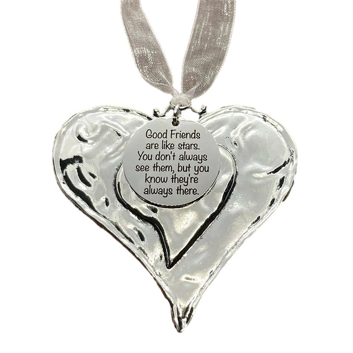 Heartfelt Message Christmas Ornament with 'Friends' text, a special holiday gift for enduring friendships.