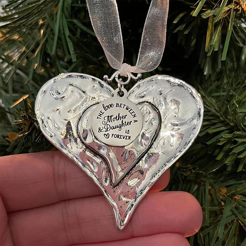 Heartfelt Message Christmas Ornament with 'Family' inscription, a precious holiday decor gift for loved ones.