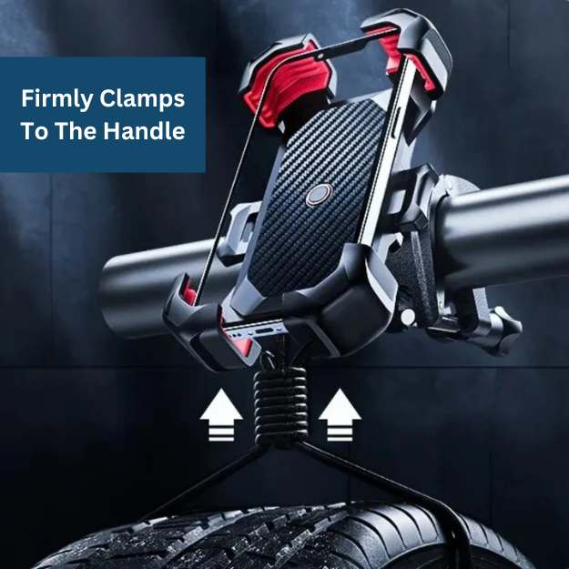 Heavy-duty cycling gear: secure bike phone mount designed for all smartphones, perfect for outdoor adventures.