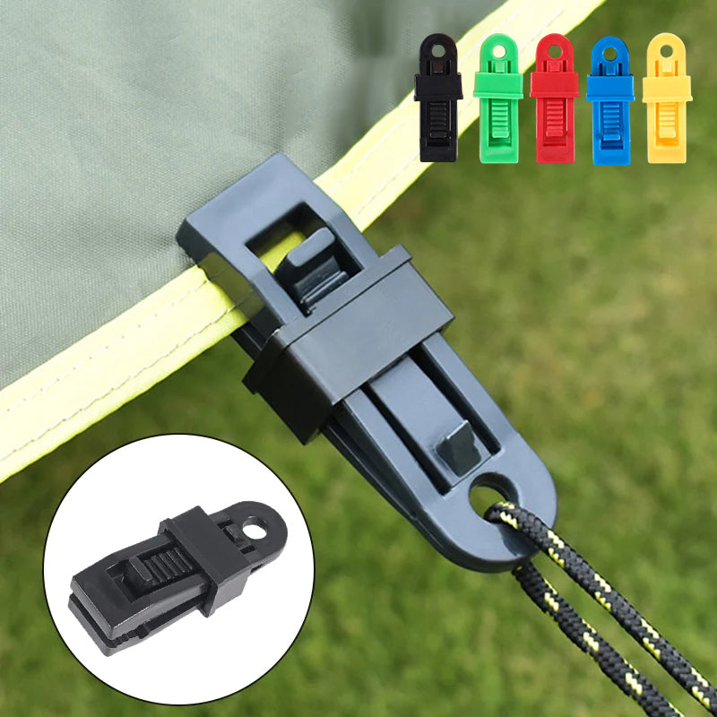 Compact and strong tarp clips, easy to carry camping accessories for any adventure.