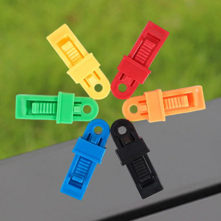 Universal tarp clips, a valuable tool for securing boat covers and outdoor furniture.