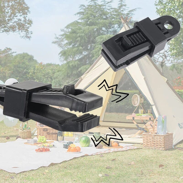 Set of interlocking tarp clips, ideal tent accessories for weatherproof shelter.