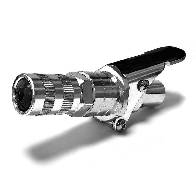 Durable automotive quick-lock grease gun coupler tool for heavy-duty lubrication tasks