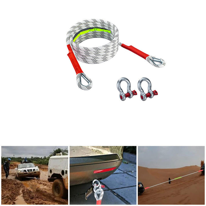 Collection of heavy-duty kinetic off-road tow ropes in various lengths and colors