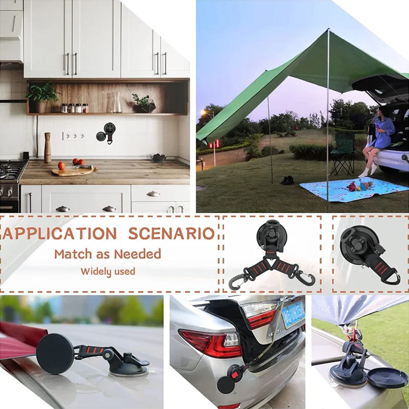 Suction cup anchor with integrated hook, suitable for a wide range of home organization needs.