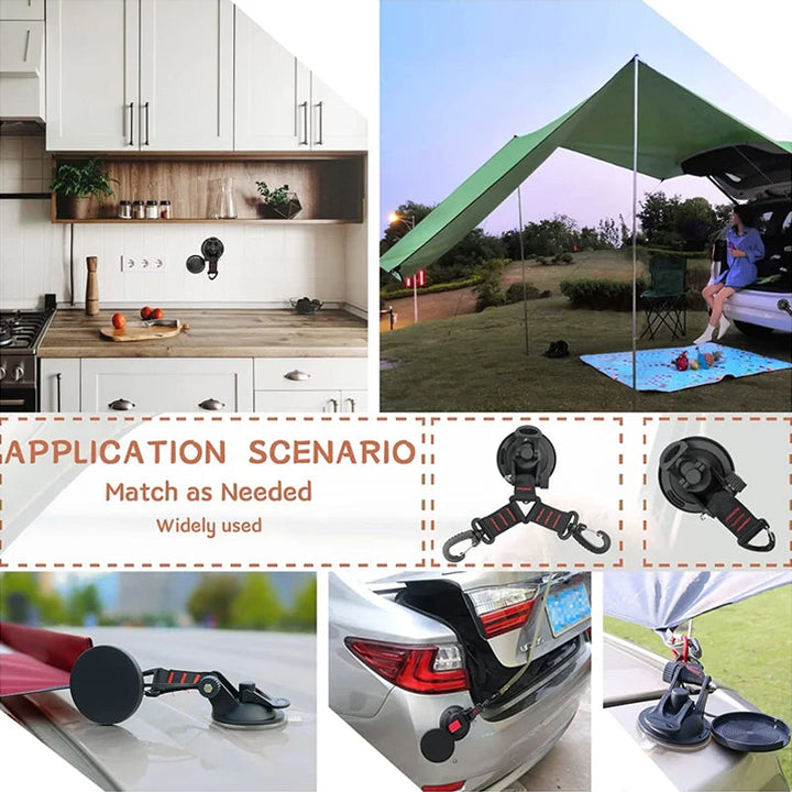 Suction cup anchor with integrated hook, suitable for a wide range of home organization needs.