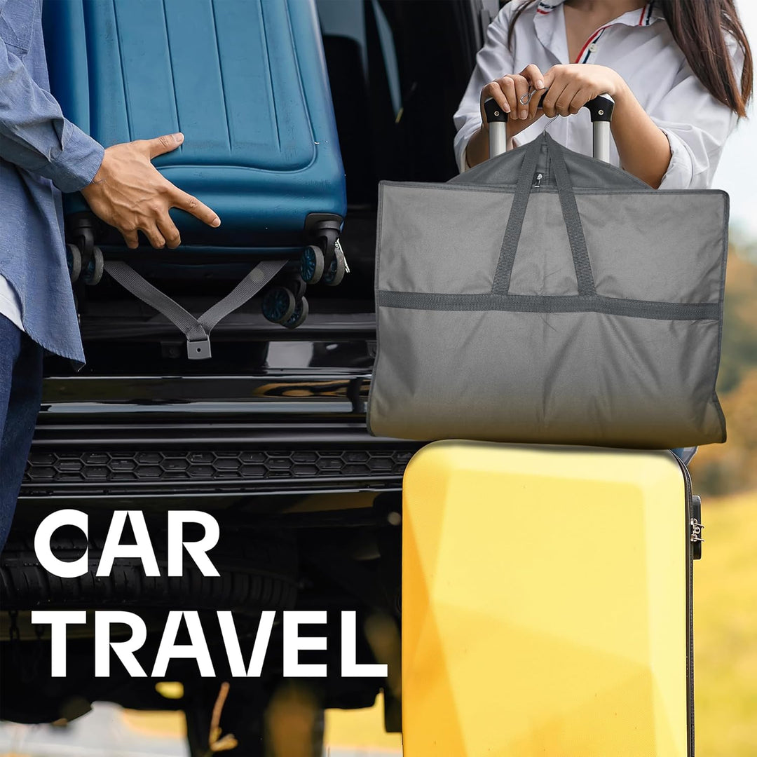 Wrinkle-free travel garment bag, clear window & spacious accessory compartments.