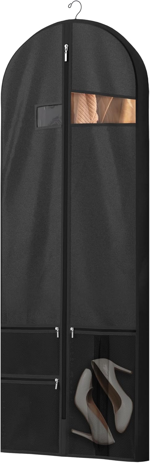 Unisex garment travel bag, clear window for easy identification, keeps clothes wrinkle-free.