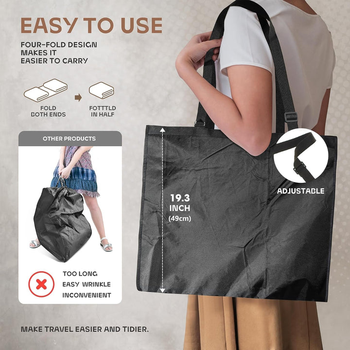 Premium wrinkle-free garment bag, clear window, perfect for business travel.