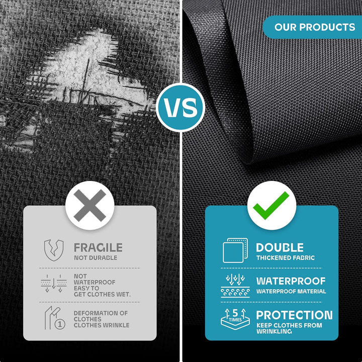 Travel suit protector bag, heavy-duty, with clear view window & multiple accessory pockets.