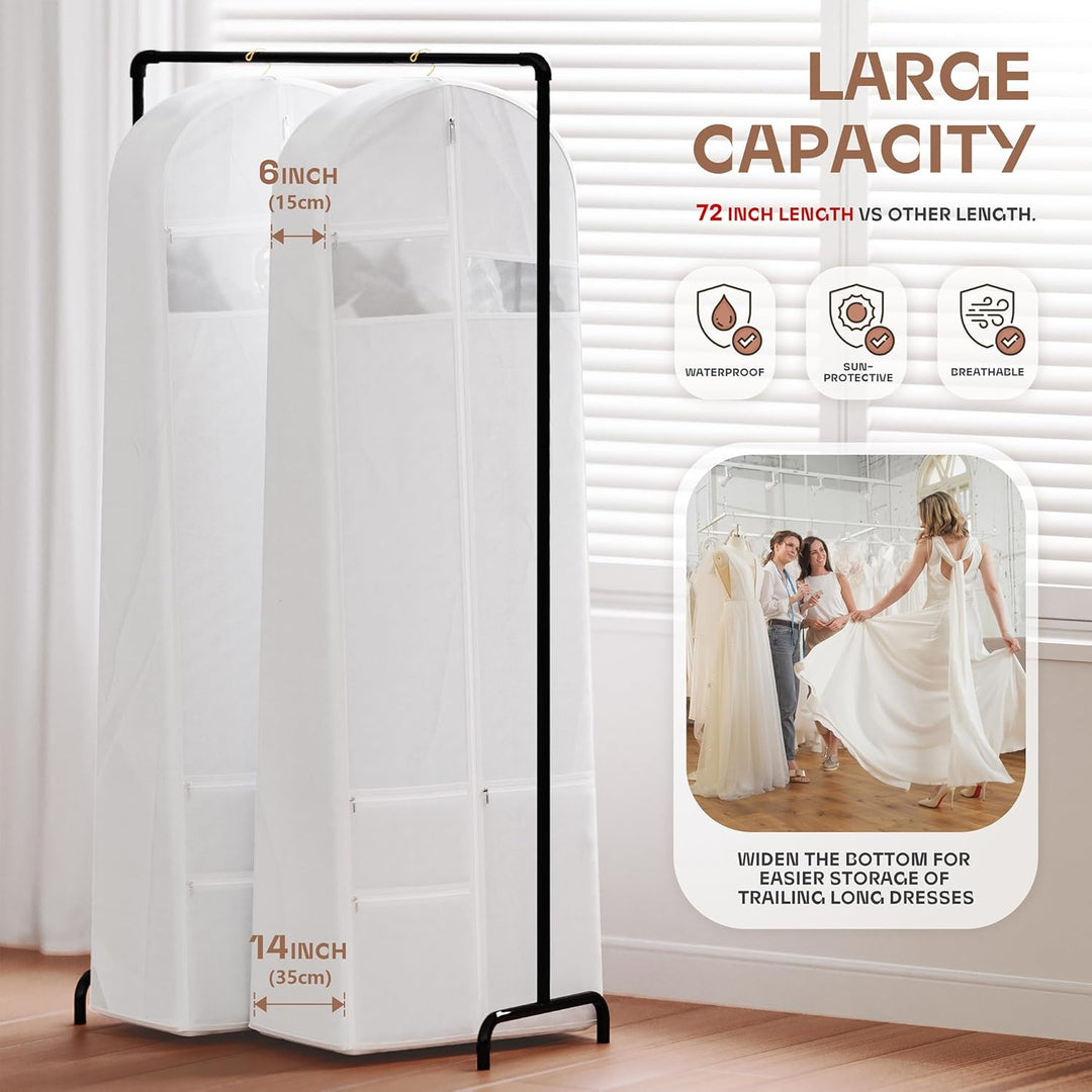 Travel garment bag, clear window, heavy-duty construction, wrinkle-free clothes.
