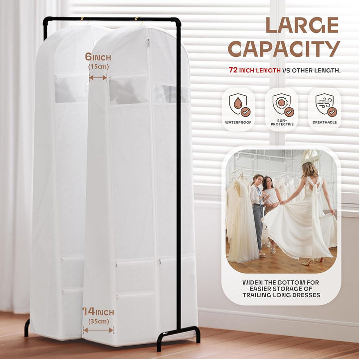 Travel garment bag, clear window, heavy-duty construction, wrinkle-free clothes.