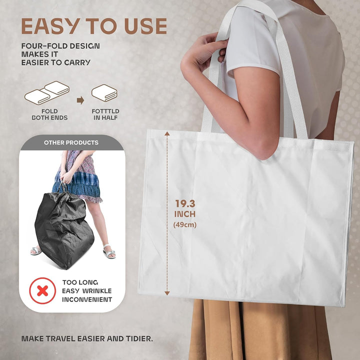 Clothing storage solution, clear window garment bag, durable & practical.