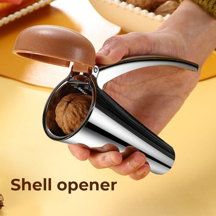 Ergonomic zinc alloy nut cracker & shelling tool for kitchen, easy grip and efficient nut opening