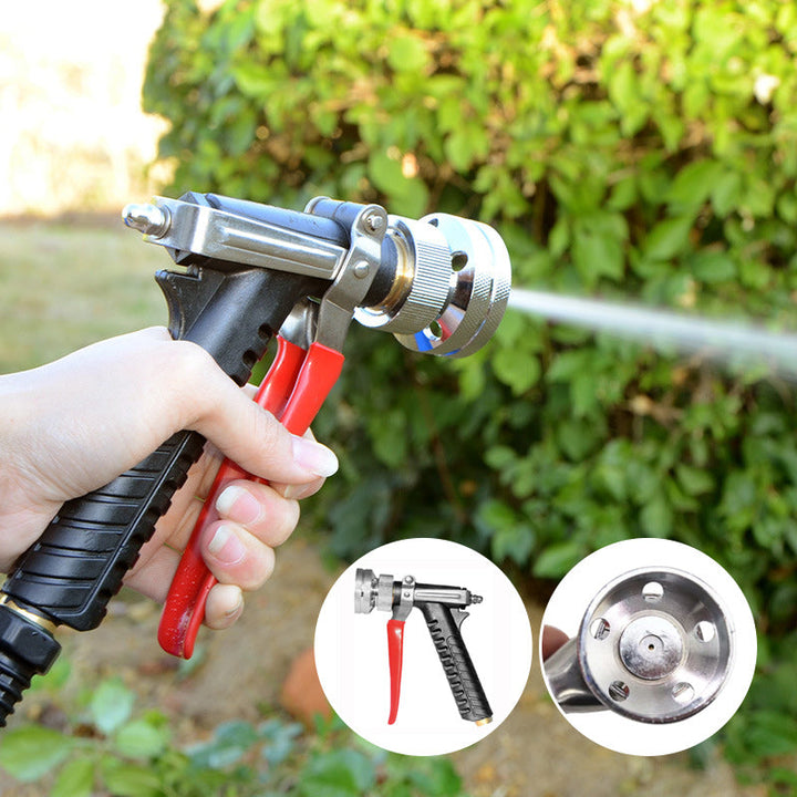 Electric spray gun in action, delivering high-pressure water for various tasks.