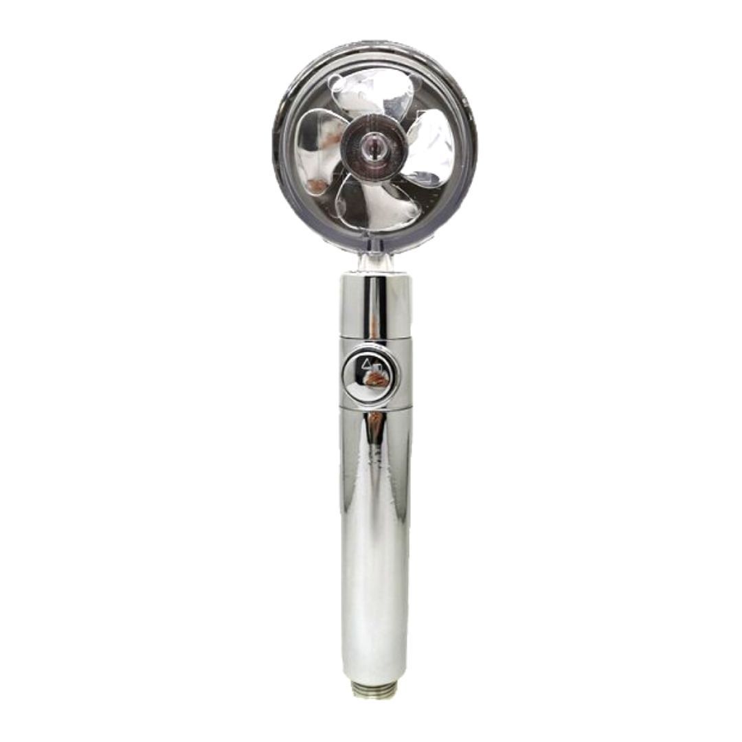 Handheld high-pressure shower head, universal connection, promoting water conservation.