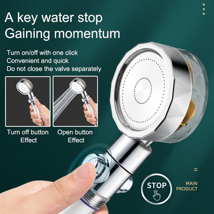 Easy-to-install high-pressure shower head, a water-saving solution for any bathroom.