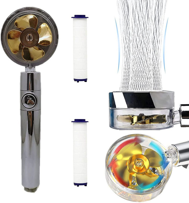 Modern high-pressure shower head, universal design, with advanced water-saving technology.