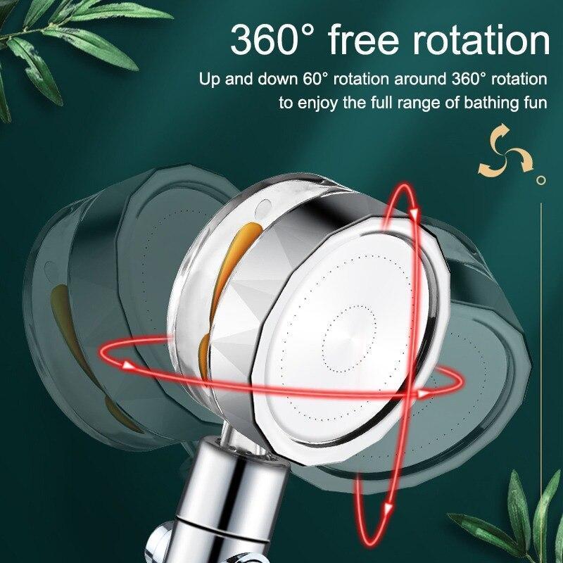 Efficient water-saving high-pressure shower head, universal fit, for enhanced home bathing.