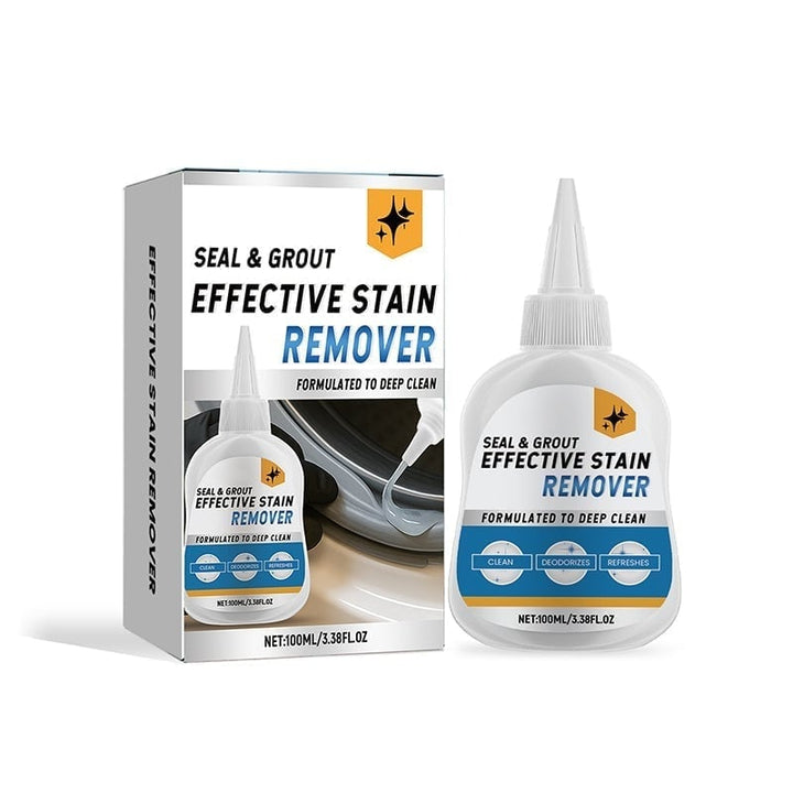 Household Mold & Mildew Stain Remover Gel Cleaner effectively removing mildew from a bathtub caulk