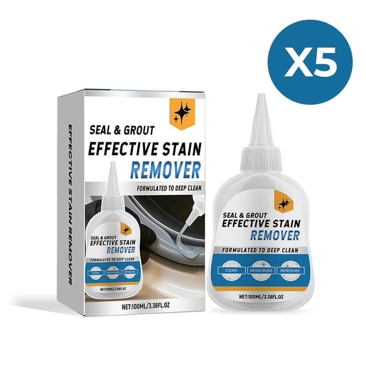 Bathroom cleaner set featuring Mold & Mildew Stain Remover Gel Cleaner, sponge, and gloves