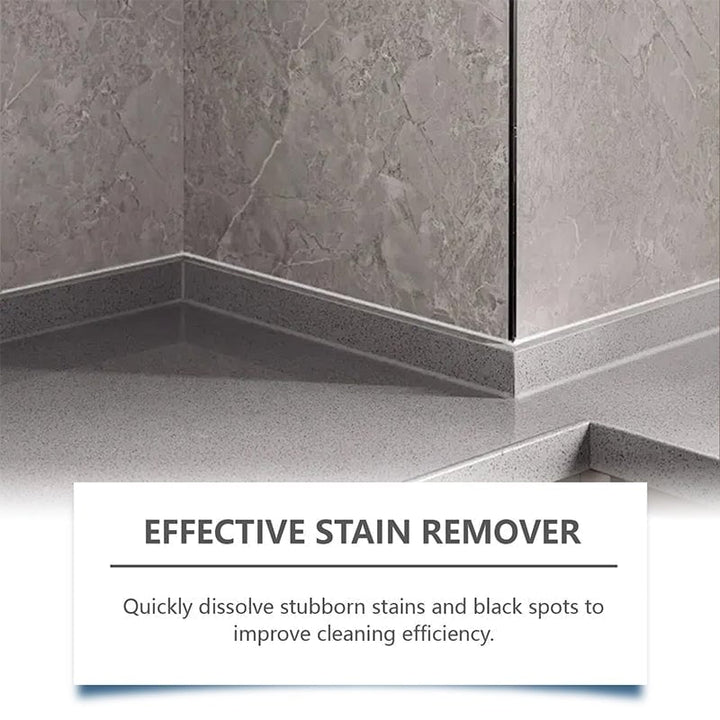 Hand applying Household Mold & Mildew Stain Remover Gel Cleaner directly to shower mold