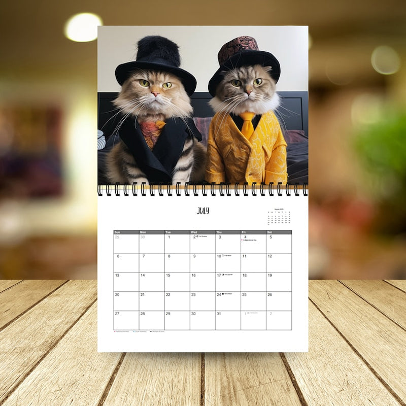 Funny cat lover gift: a 2025 wall calendar featuring an iconic stylish grumpy cat.