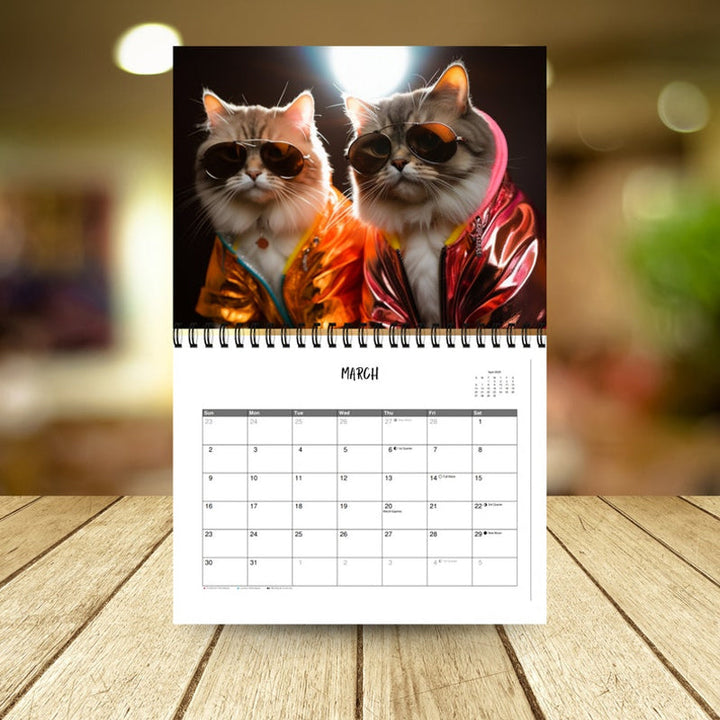 Stylish & humorous 2025 wall calendar, a perfect gift for cat lovers with a funny cat.