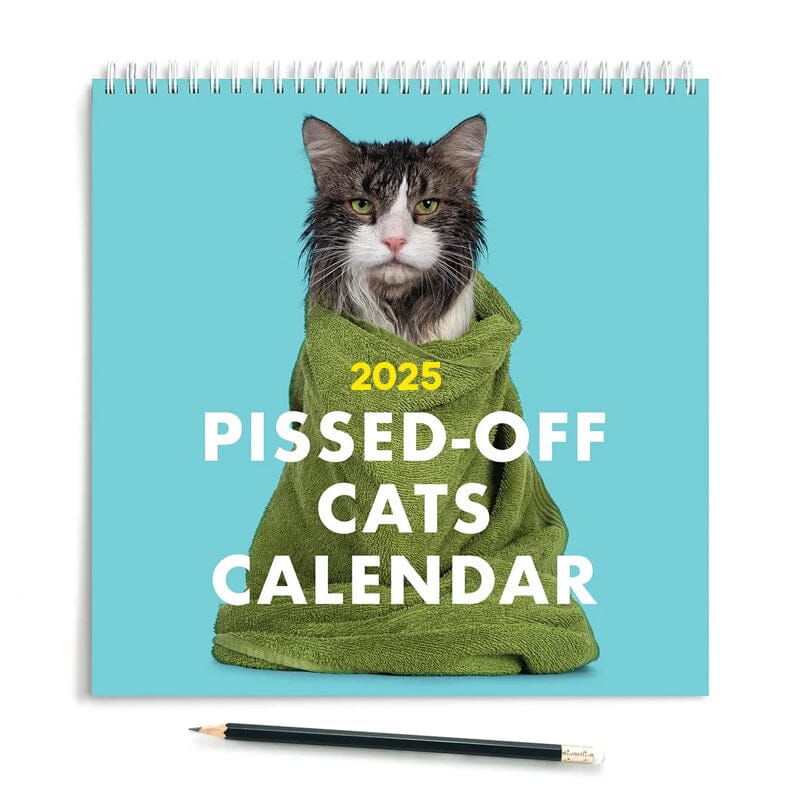 Pissed-off stylish cat wall calendar, perfect for a funny 2025 decorative touch.