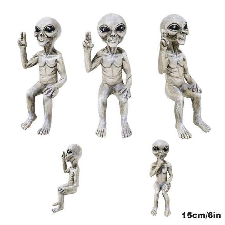Green alien garden statue, a captivating and whimsical piece of outdoor resin decor