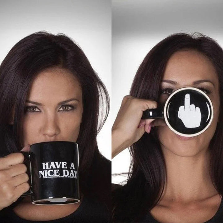 Funny coffee cup with a witty saying, ideal novelty gift