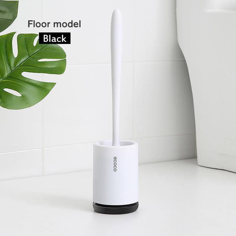 Ergonomic handle of a hygienic silicone toilet brush, a comfortable cleaning tool.