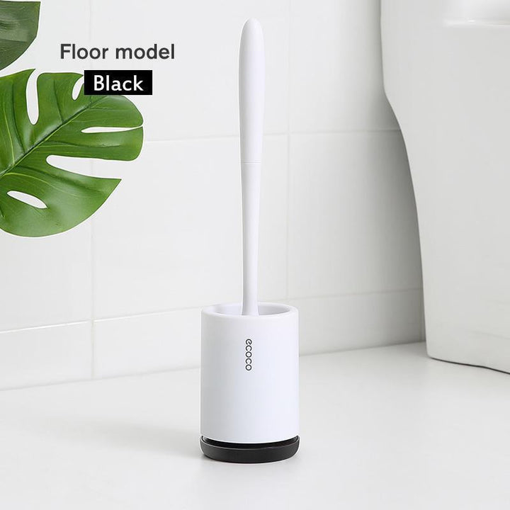 Ergonomic handle of a hygienic silicone toilet brush, a comfortable cleaning tool.
