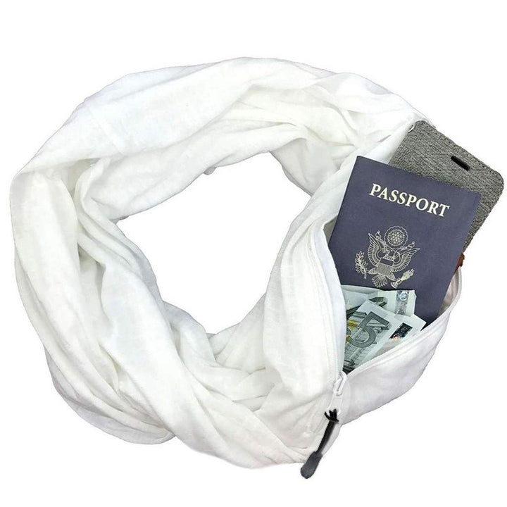 Unisex Infinity Scarf with Hidden Zipper Pocket