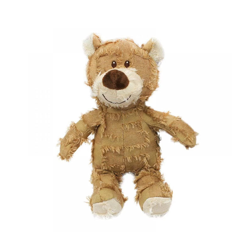 Dog's favorite indestructible plush bear chew toy, perfect for aggressive play and pet dental hygiene.